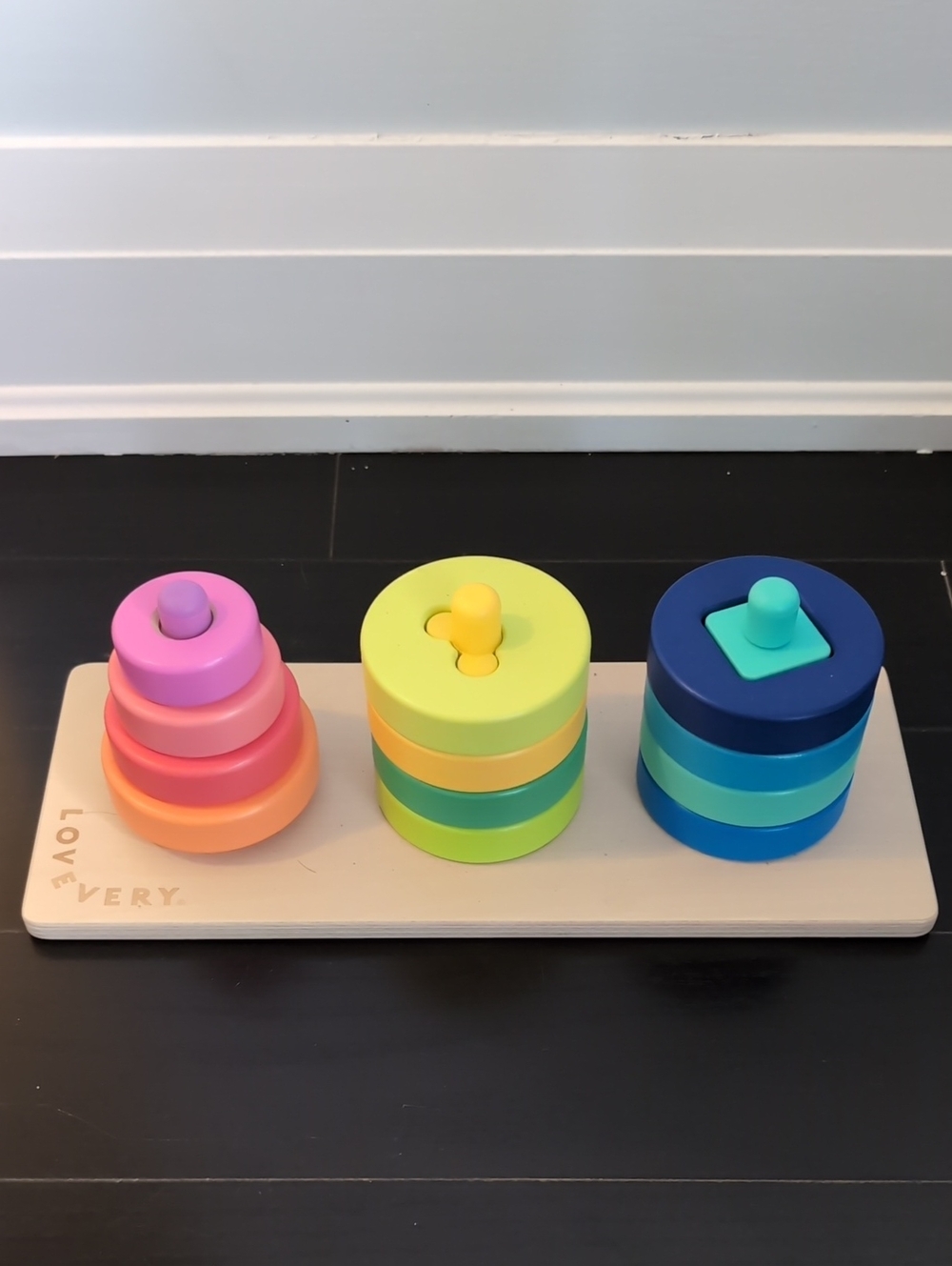 Rainbow Stacking Towers - Pink, Yellow & Blue